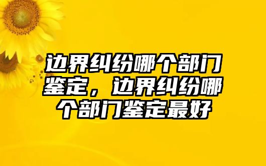 邊界糾紛哪個部門鑒定，邊界糾紛哪個部門鑒定最好