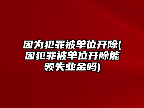 因為犯罪被單位開除(因犯罪被單位開除能領失業金嗎)