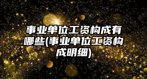 事業單位工資構成有哪些(事業單位工資構成明細)