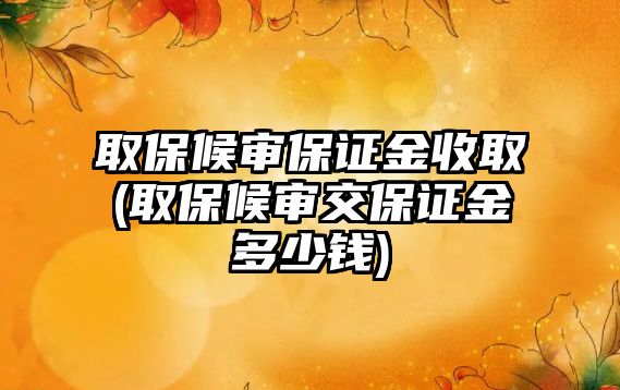 取保候審保證金收取(取保候審交保證金多少錢)