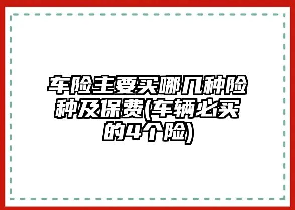 車險主要買哪幾種險種及保費(車輛必買的4個險)