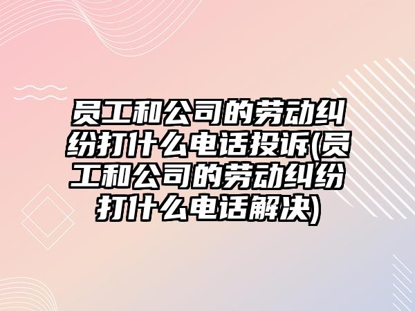 員工和公司的勞動(dòng)糾紛打什么電話投訴(員工和公司的勞動(dòng)糾紛打什么電話解決)