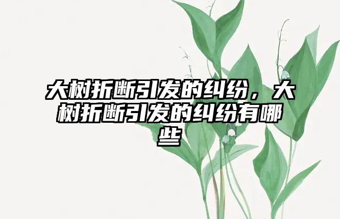 大樹折斷引發的糾紛，大樹折斷引發的糾紛有哪些