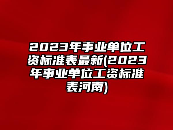 2023年事業單位工資標準表最新(2023年事業單位工資標準表河南)