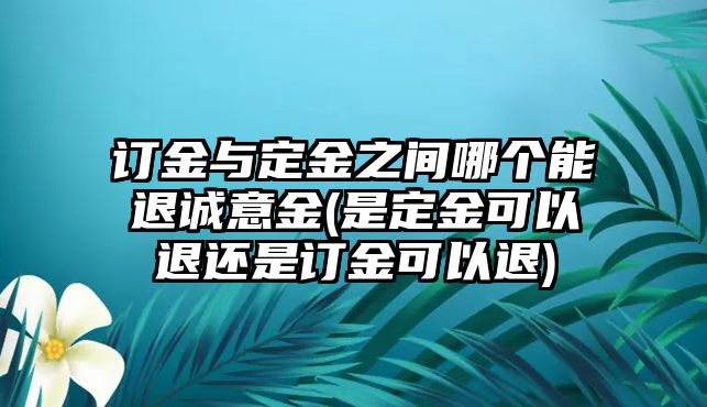 訂金與定金之間哪個能退誠意金(是定金可以退還是訂金可以退)