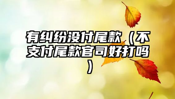 有糾紛沒付尾款（不支付尾款官司好打嗎）