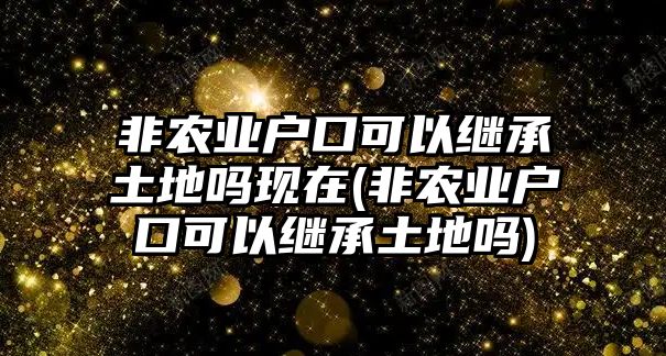 非農(nóng)業(yè)戶口可以繼承土地嗎現(xiàn)在(非農(nóng)業(yè)戶口可以繼承土地嗎)