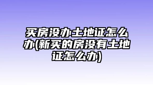 買房沒辦土地證怎么辦(新買的房沒有土地證怎么辦)