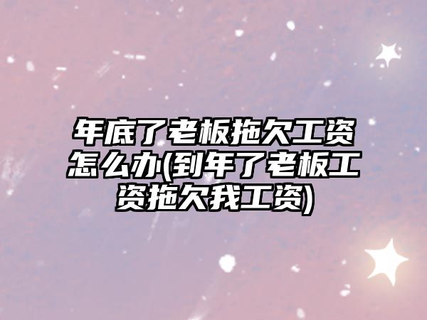 年底了老板拖欠工資怎么辦(到年了老板工資拖欠我工資)