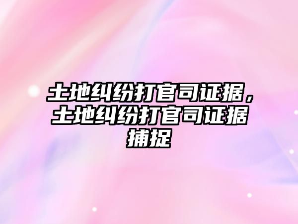 土地糾紛打官司證據(jù)，土地糾紛打官司證據(jù)捕捉