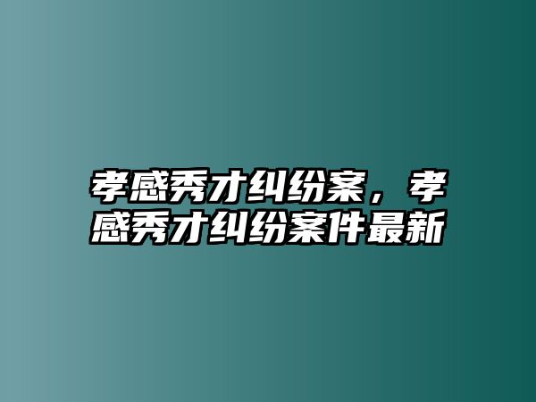 孝感秀才糾紛案，孝感秀才糾紛案件最新