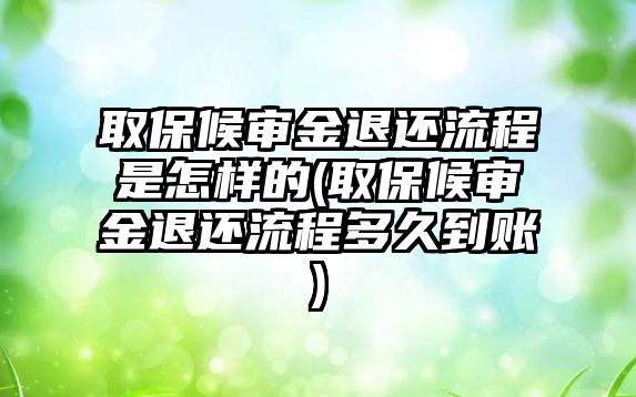 取保候審金退還流程是怎樣的(取保候審金退還流程多久到賬)