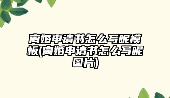 離婚申請書怎么寫呢模板(離婚申請書怎么寫呢圖片)