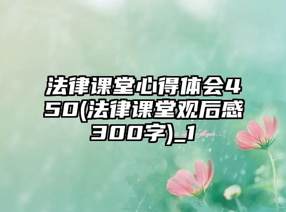 法律課堂心得體會450(法律課堂觀后感300字)_1