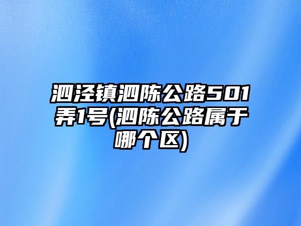 泗涇鎮泗陳公路501弄1號(泗陳公路屬于哪個區)