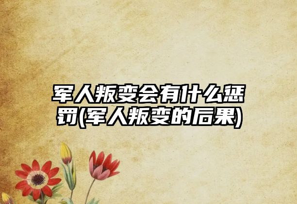 軍人叛變會(huì)有什么懲罰(軍人叛變的后果)