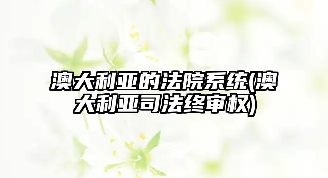 澳大利亞的法院系統(澳大利亞司法終審權)