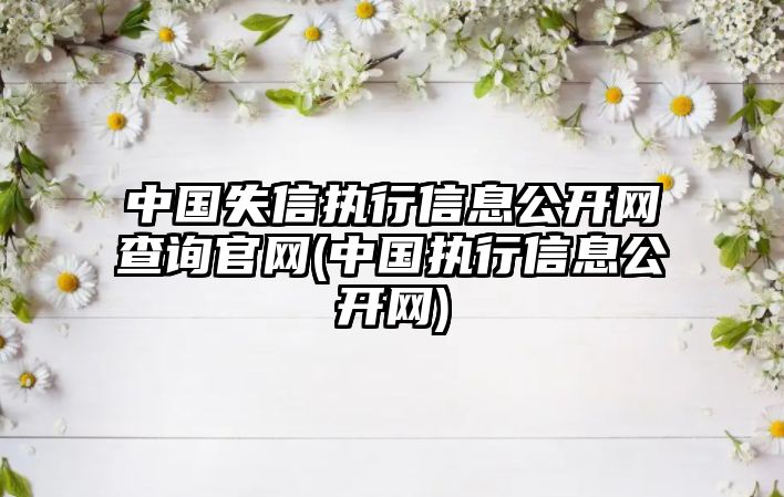 中國失信執行信息公開網查詢官網(中國執行信息公開網)