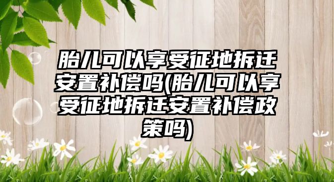 胎兒可以享受征地拆遷安置補償嗎(胎兒可以享受征地拆遷安置補償政策嗎)