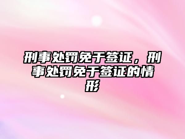 刑事處罰免于簽證，刑事處罰免于簽證的情形