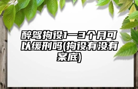 醉駕拘役1一3個月可以緩刑嗎(拘役有沒有案底)