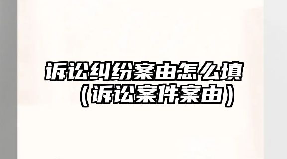 訴訟糾紛案由怎么填（訴訟案件案由）