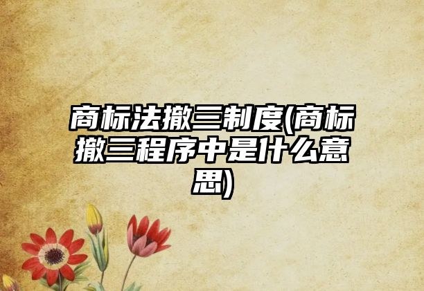 商標法撤三制度(商標撤三程序中是什么意思)