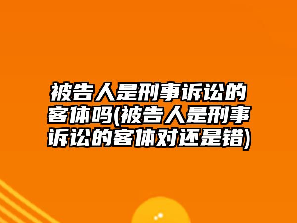 被告人是刑事訴訟的客體嗎(被告人是刑事訴訟的客體對(duì)還是錯(cuò))