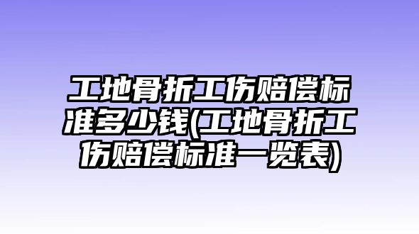 工地骨折工傷賠償標準多少錢(工地骨折工傷賠償標準一覽表)