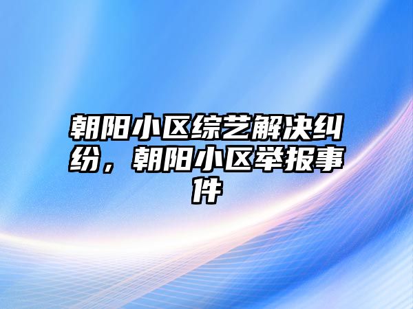 朝陽小區綜藝解決糾紛，朝陽小區舉報事件