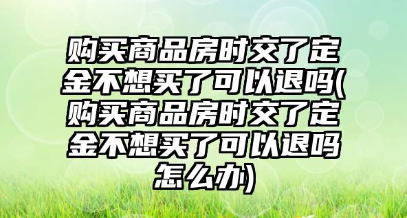 購買商品房時交了定金不想買了可以退嗎(購買商品房時交了定金不想買了可以退嗎怎么辦)