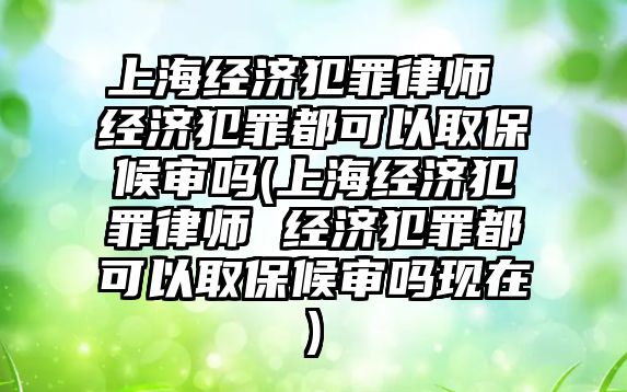 上海經濟犯罪律師 經濟犯罪都可以取保候審嗎(上海經濟犯罪律師 經濟犯罪都可以取保候審嗎現在)