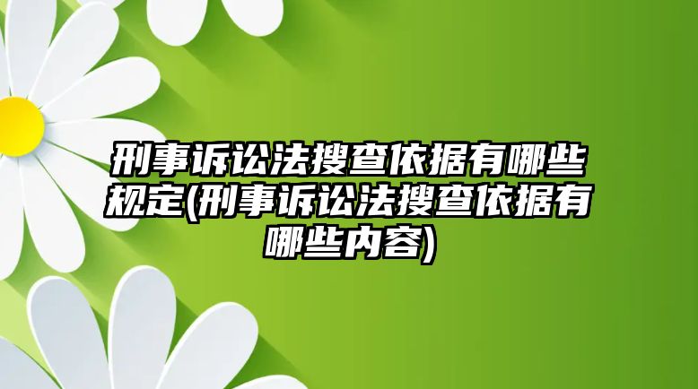 刑事訴訟法搜查依據有哪些規定(刑事訴訟法搜查依據有哪些內容)