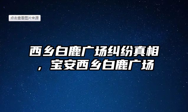 西鄉白鹿廣場糾紛真相，寶安西鄉白鹿廣場