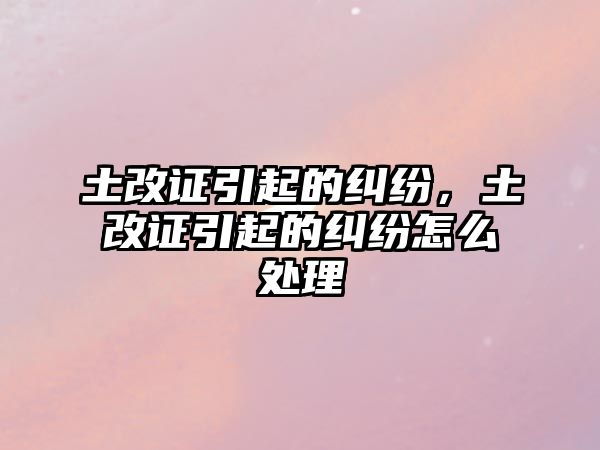 土改證引起的糾紛，土改證引起的糾紛怎么處理