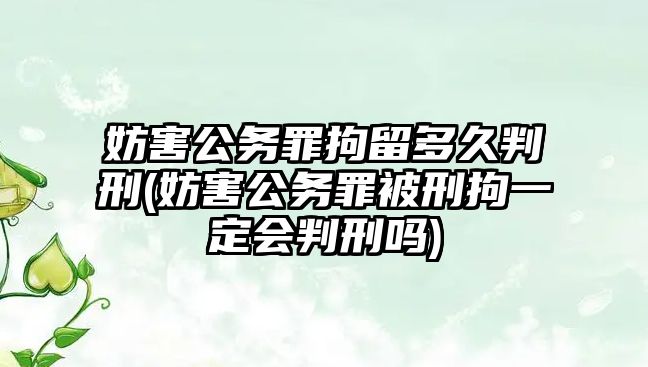 妨害公務(wù)罪拘留多久判刑(妨害公務(wù)罪被刑拘一定會(huì)判刑嗎)