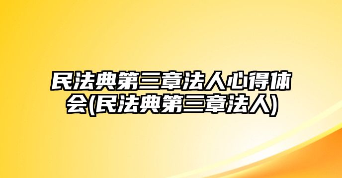 民法典第三章法人心得體會(huì)(民法典第三章法人)