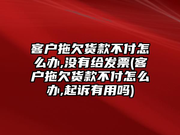 客戶拖欠貨款不付怎么辦,沒有給發票(客戶拖欠貨款不付怎么辦,起訴有用嗎)