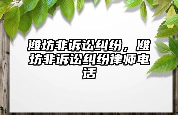 濰坊非訴訟糾紛，濰坊非訴訟糾紛律師電話