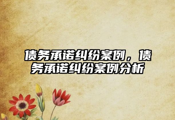 債務承諾糾紛案例，債務承諾糾紛案例分析