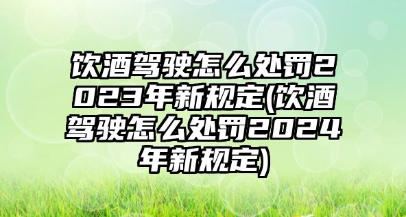 飲酒駕駛怎么處罰2023年新規定(飲酒駕駛怎么處罰2024年新規定)