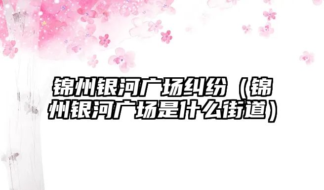 錦州銀河廣場糾紛（錦州銀河廣場是什么街道）