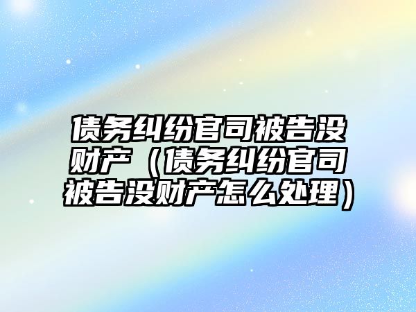 債務糾紛官司被告沒財產（債務糾紛官司被告沒財產怎么處理）