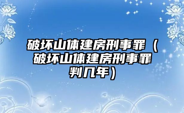 破壞山體建房刑事罪（破壞山體建房刑事罪判幾年）