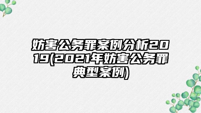 妨害公務罪案例分析2019(2021年妨害公務罪典型案例)