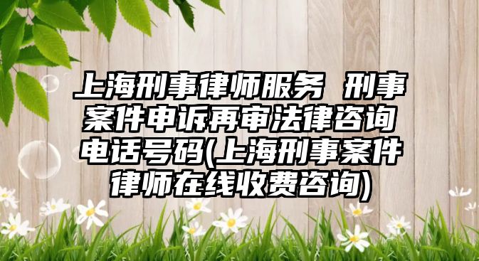 上海刑事律師服務 刑事案件申訴再審法律咨詢電話號碼(上海刑事案件律師在線收費咨詢)