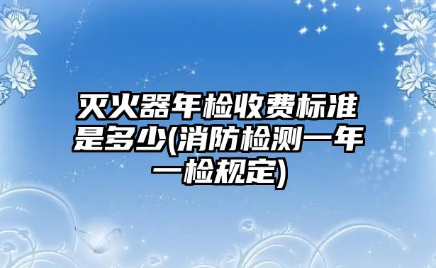 滅火器年檢收費標準是多少(消防檢測一年一檢規定)