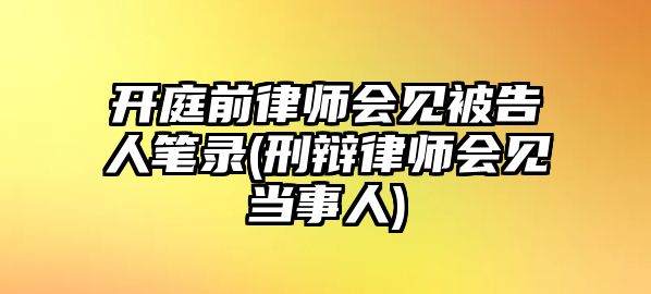 開庭前律師會見被告人筆錄(刑辯律師會見當事人)