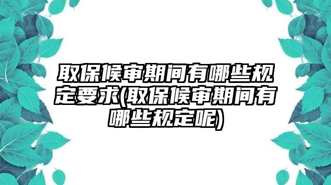 取保候?qū)徠陂g有哪些規(guī)定要求(取保候?qū)徠陂g有哪些規(guī)定呢)