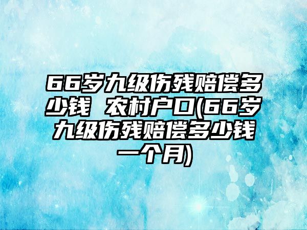 66歲九級傷殘賠償多少錢 農村戶口(66歲九級傷殘賠償多少錢一個月)